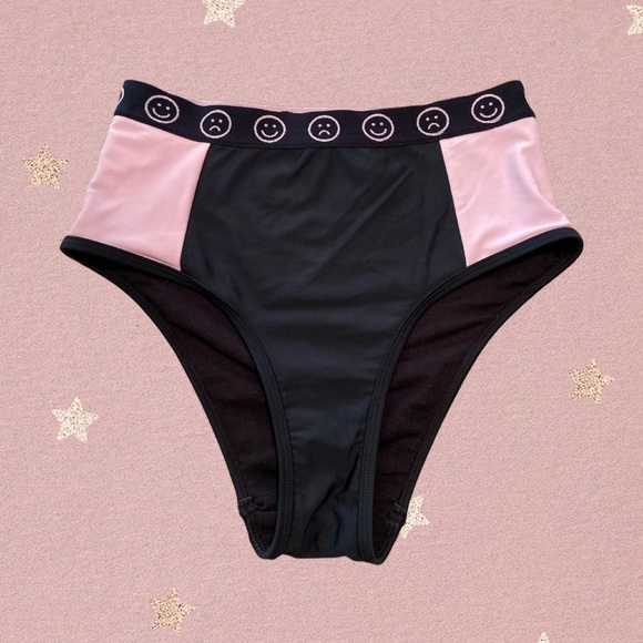 Lazy Oaf Swim Lazy Oaf Mixed Emotions Happy Sad High Waisted Brief 